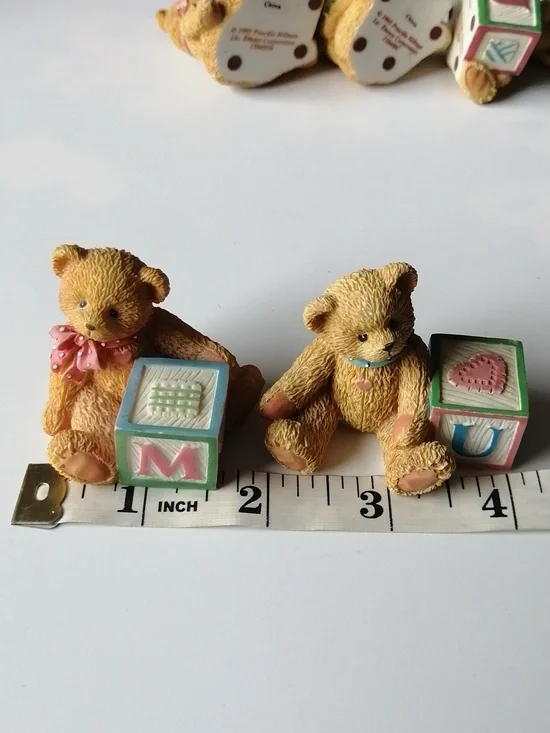 Vintage Cherished Teddies Alphabet Block Figurines (5) - Picture 9 of 11